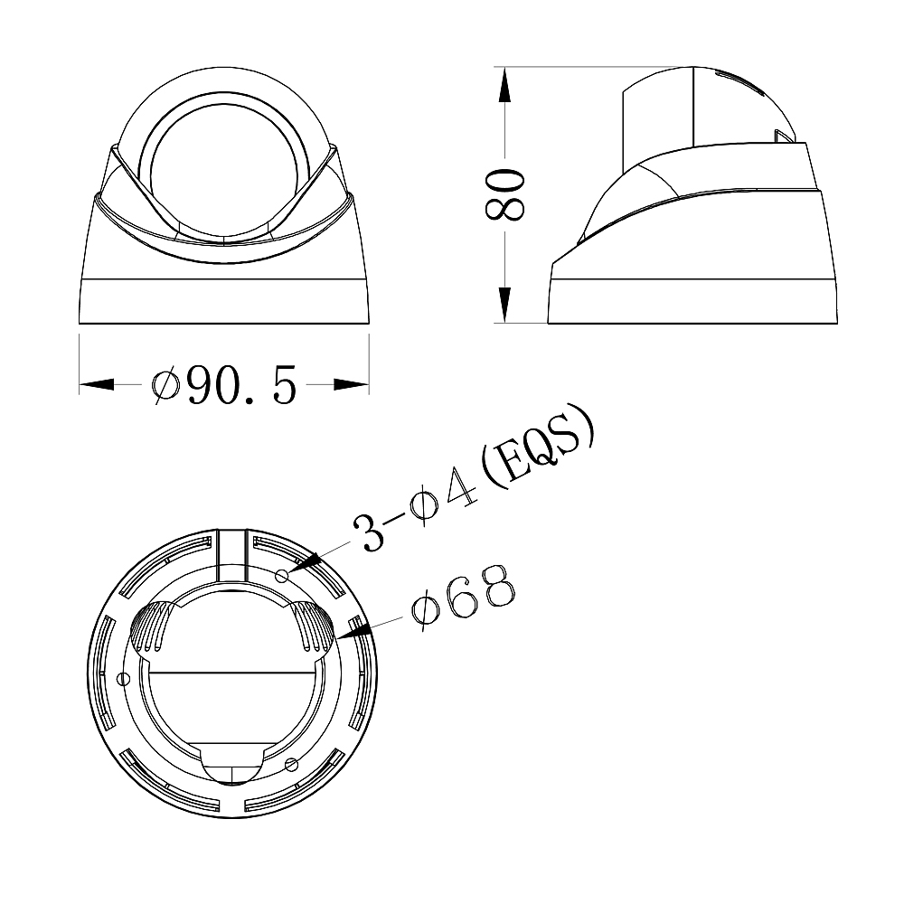 Внутренняя купольная AHD/CVI/TVI/CVBS видеокамера 2 Мп 3,6 мм LIRDLHTC200FS