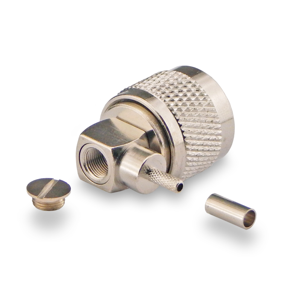 Разъем N(male) на кабели RG-174, RG-316, угловой, обжимной