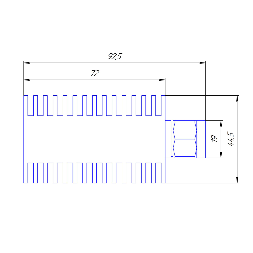 Согласованная нагрузка N(male), 50 Ом, до 6 ГГц, до 25 Вт
