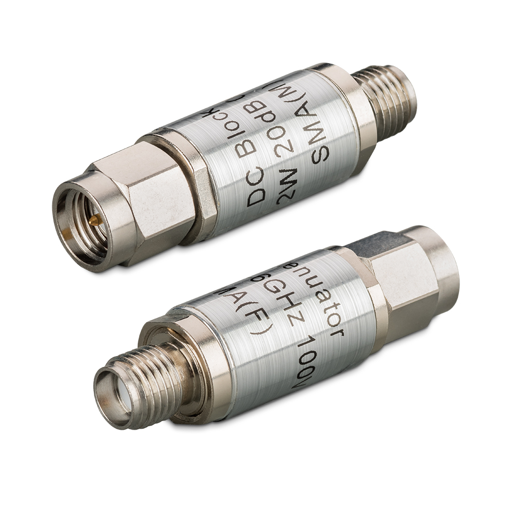 Аттенюатор 20 дБ с блокировкой напряжения 100 В SMA до 6 ГГц TWDA-2-6G-100V-20