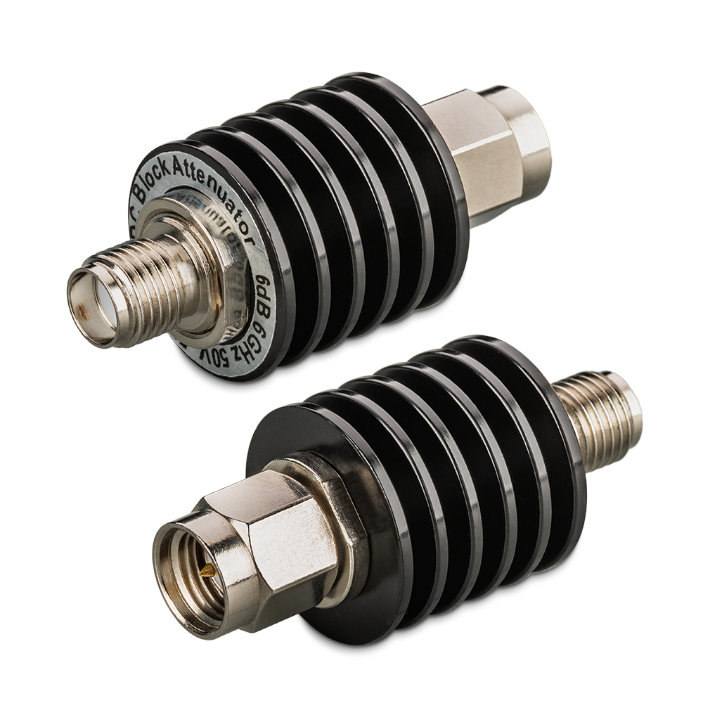 Аттенюатор 6 дБ с блокировкой напряжения 50 В SMA до 6 ГГц TWDA-5-6-50V-6