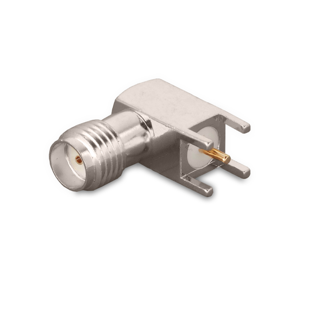 Разъем SMA(female) на плату, угловой, до 12 ГГц, rev.Y
