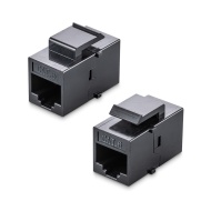 Переходник RJ45, CAT6, 8P8C, 1000 Мбит/с, гнездо-гнездо, черный