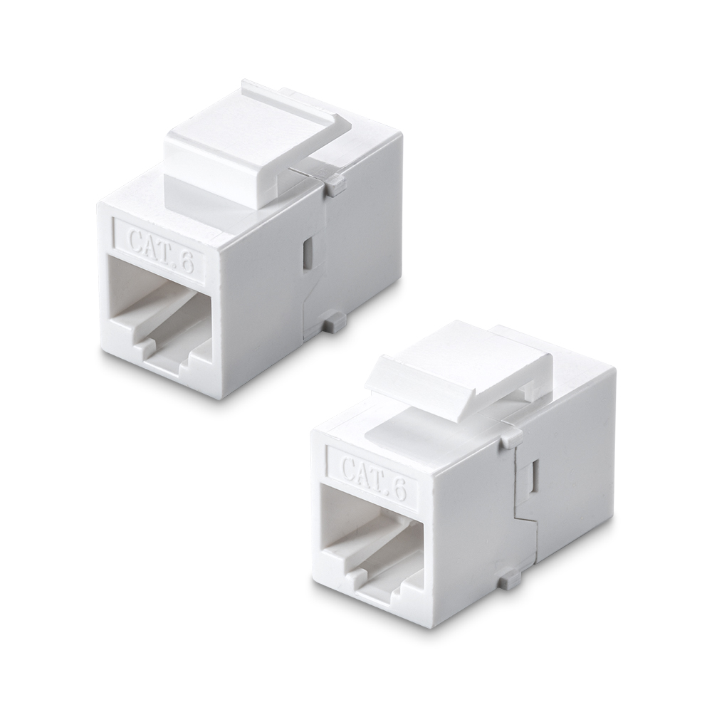 Переходник RJ45, CAT6, 8P8C, 1000 Мбит/с, гнездо-гнездо, белый