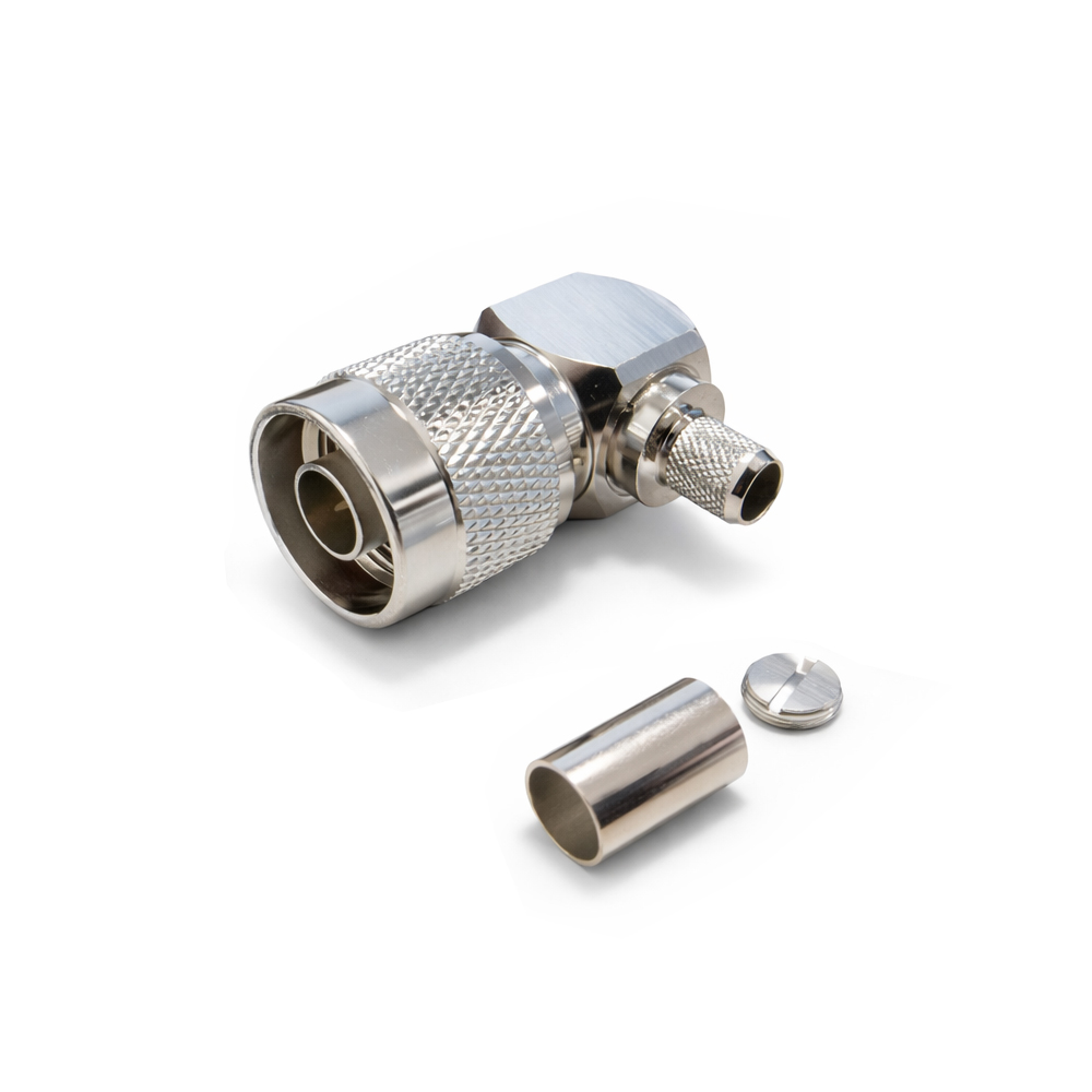 Разъем N(male) на кабель 5D-FB, угловой, обжимной, до 6 ГГц, rev.H