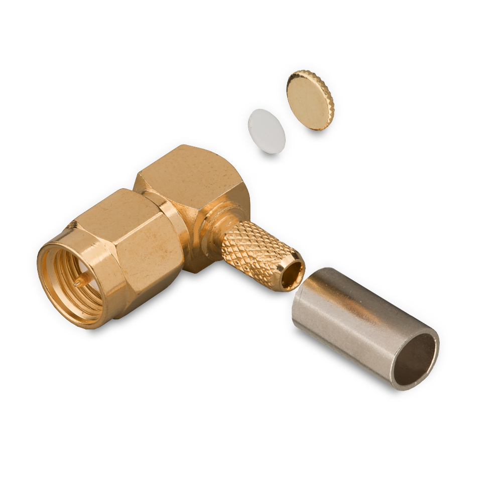 Разъем SMA(male) на кабель RG-316, обжимной, угловой, до 6 ГГц, rev.H